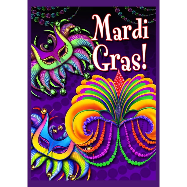 Briarwood Lane Mardi Gras Garden Flag Mask Beads Holiday 12.5 x 18 Briarwood Lane Mardi Gras Garden Flag Mask Beads Holiday 12.5 x 18